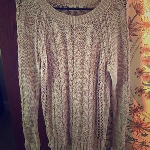 Pink & White Knitted Gap Sweater